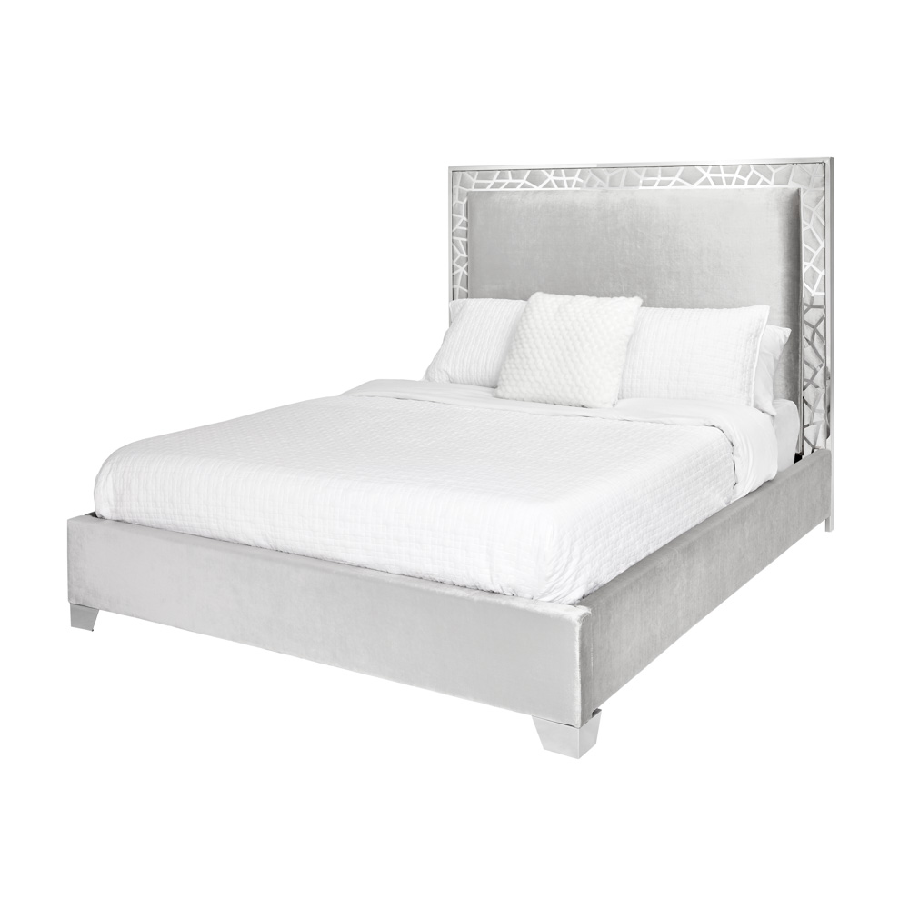Wellington Grey Velvet Bed